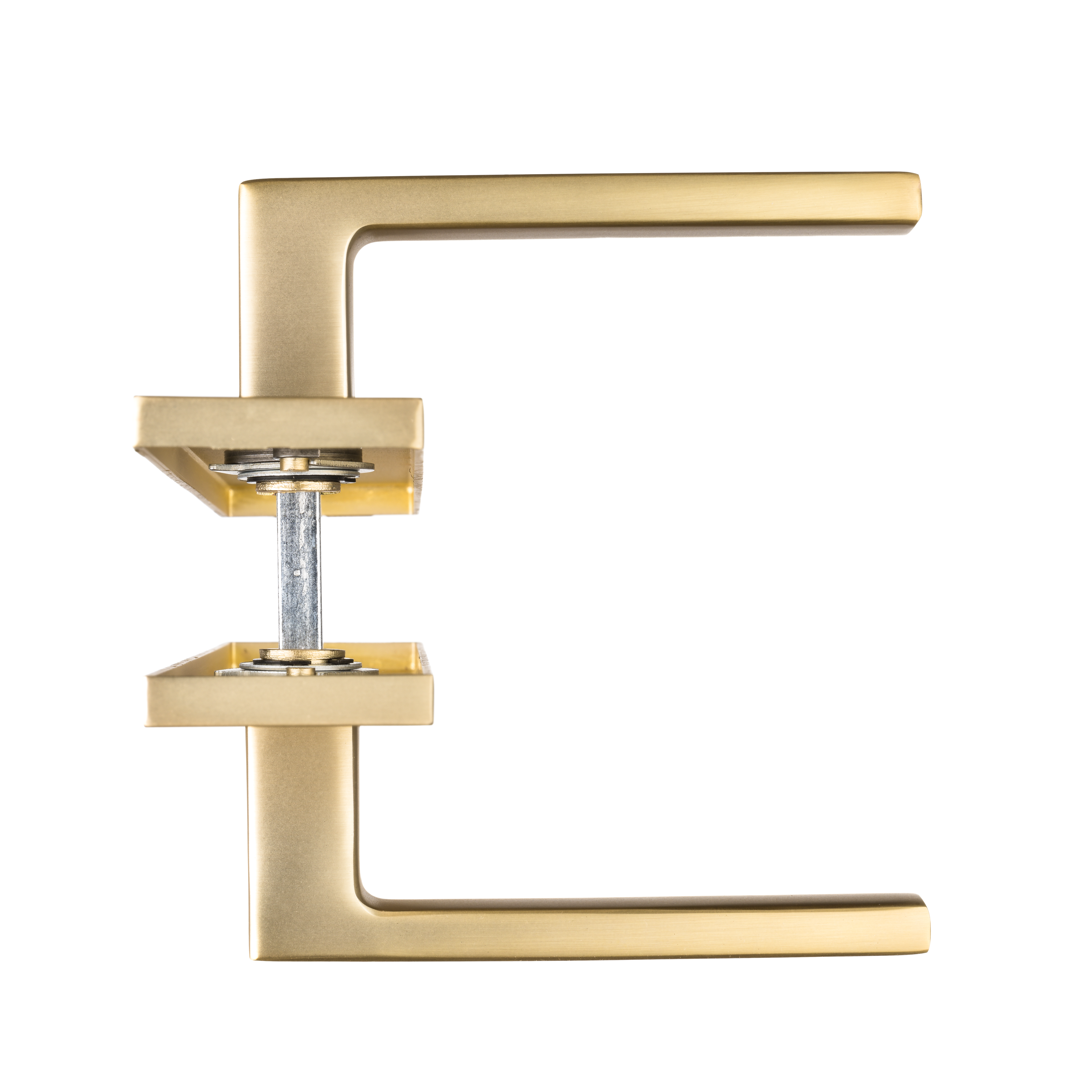 Ostiumhome® Alassio Türgriff auf Schild mit Schlüsselloch – 72 mm – Türbeschlag mit Schlüsselloch – 72 mm – geeignet für Innentüren – Mattgold