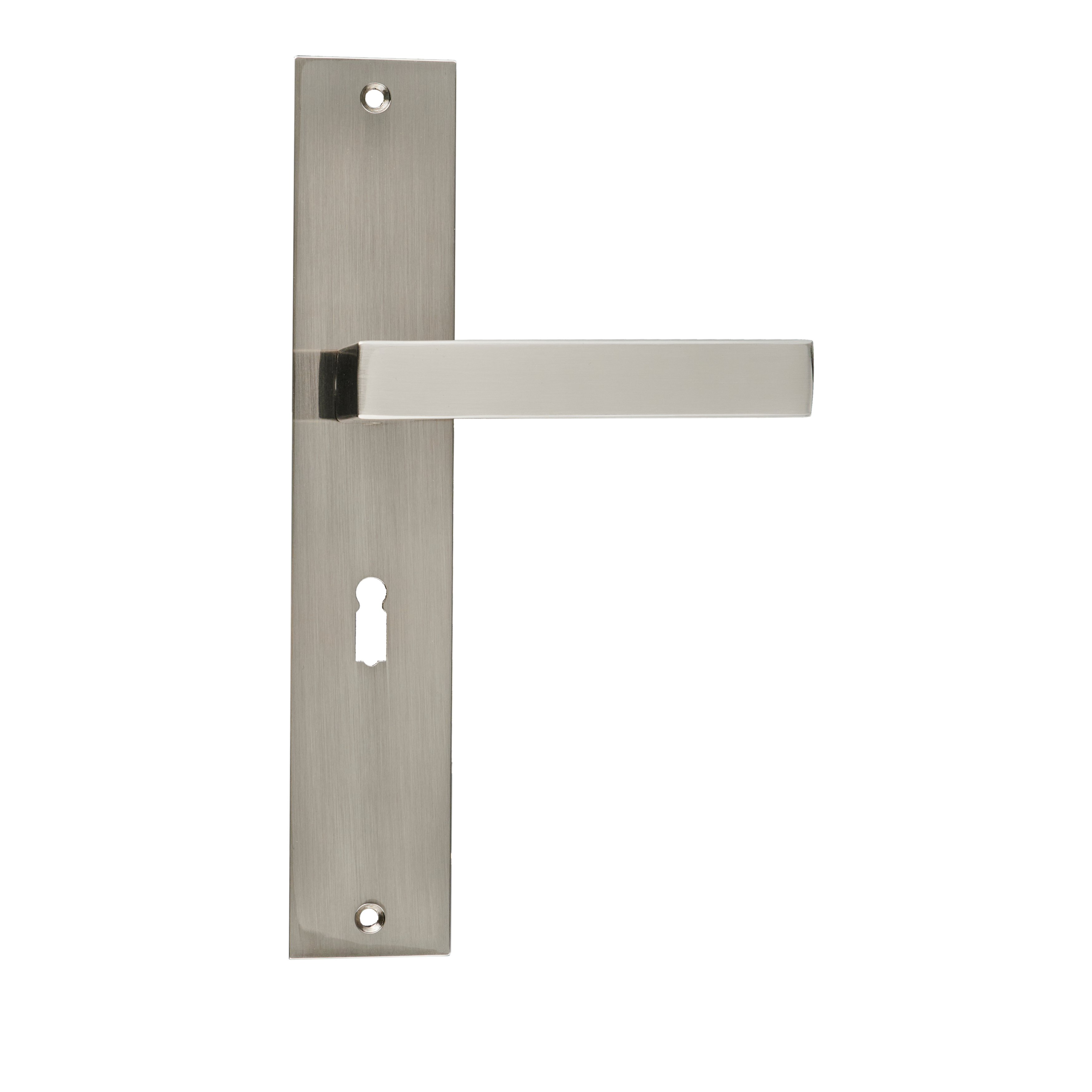 Ostiumhome® - Deurbeslag-  Deurklink op schild met Sleutelgat 56mm - RVS Zilver - Grado