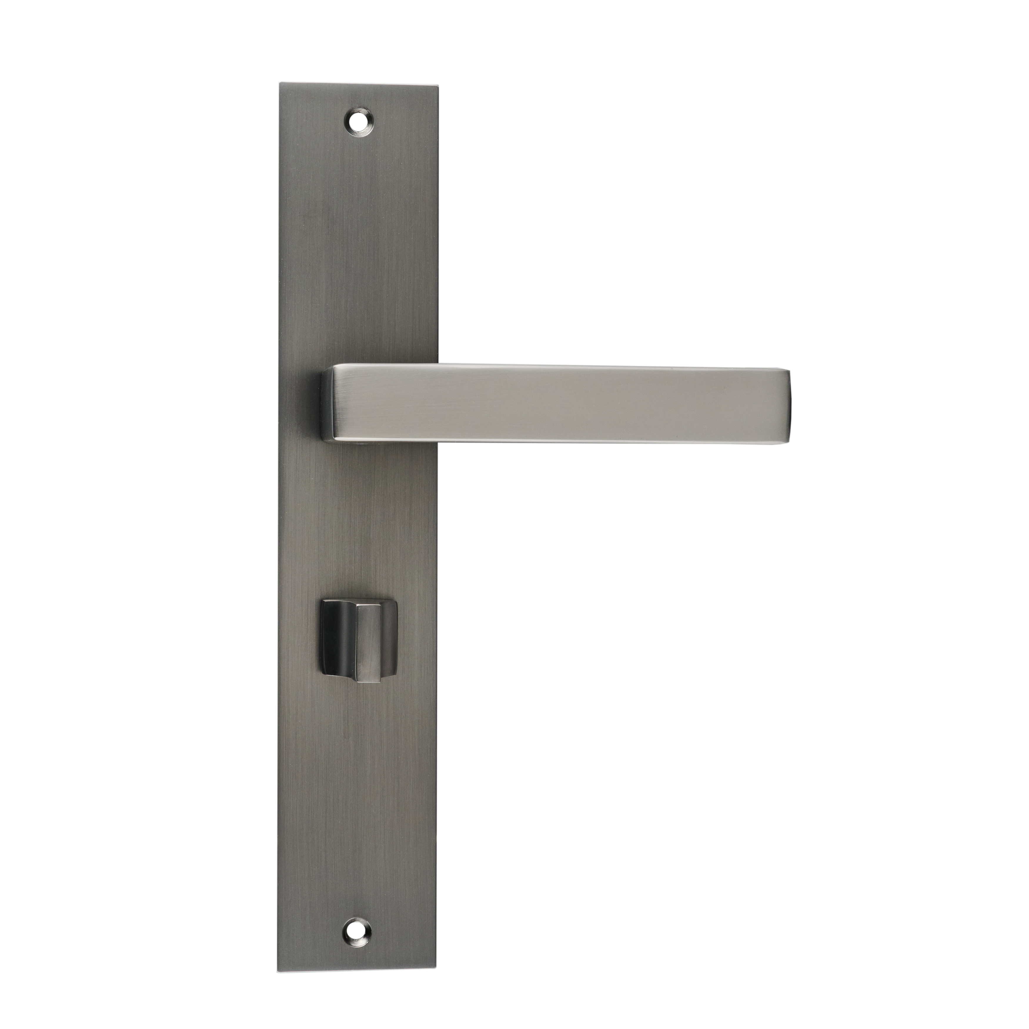 Ostiumhome® - Deurbeslag-  Deurklink op schild met WC Slot 64 mm- Gun Metal - Fano