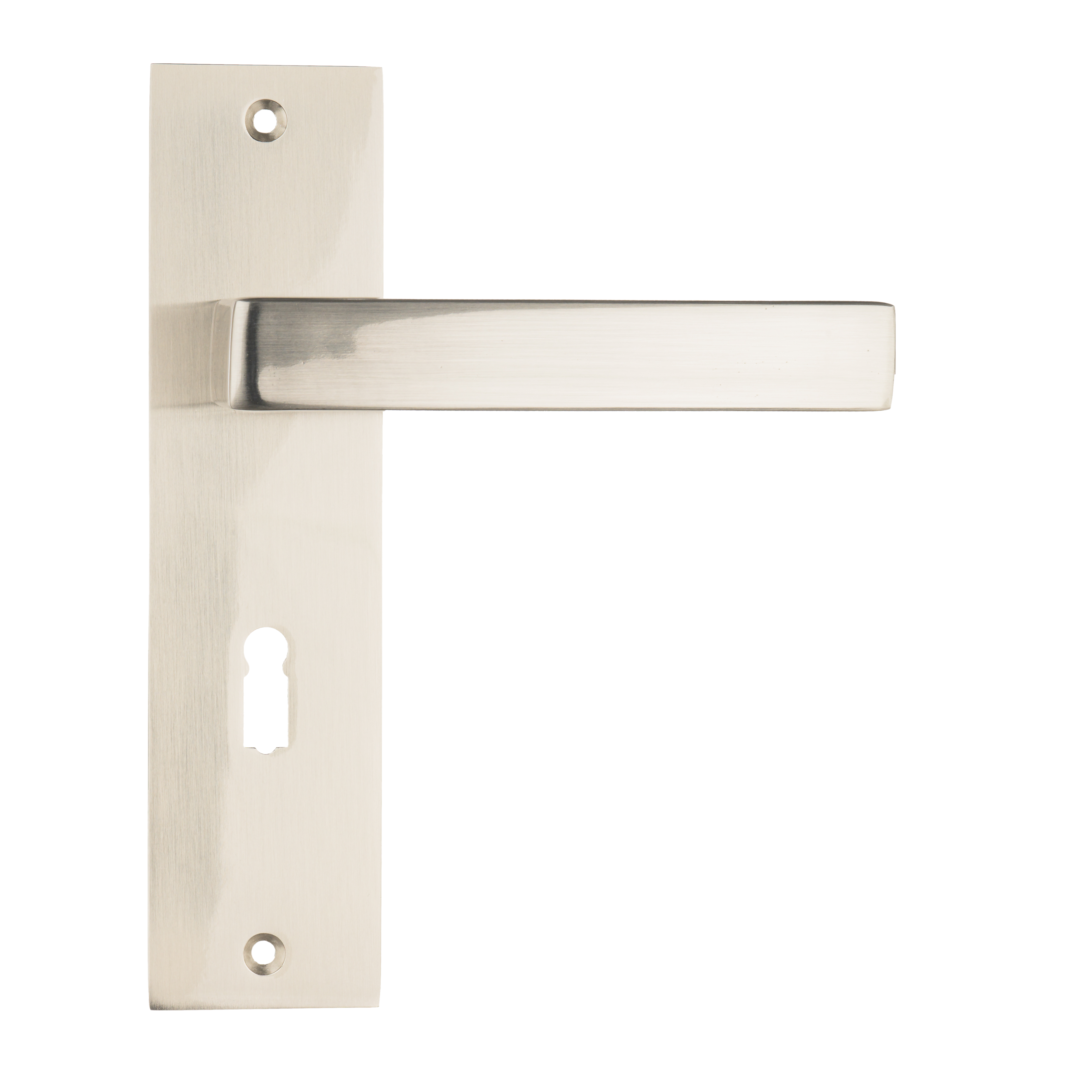 Ostiumhome® - Deurbeslag-  Deurklink op kort schild met Sleutelgat 56mm - RVS Zilver - Merano