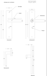 Ostiumhome® Alassio Deurklink op schild met WC-slot - Deurbeslag met WC-slot - 63 mm - Geschikt voor binnendeuren - Mat goud