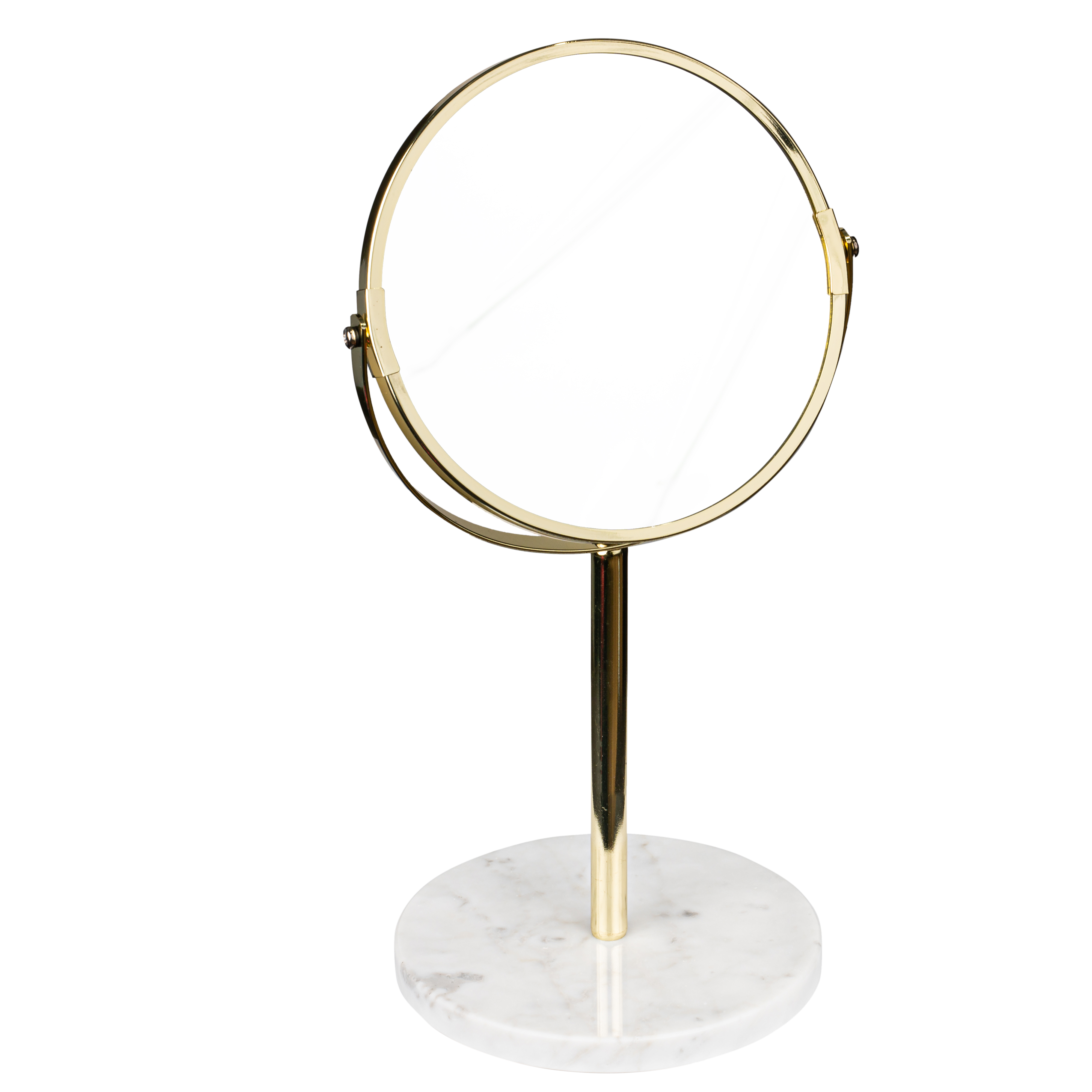 Miroir de maquillage en marbre véritable blanc