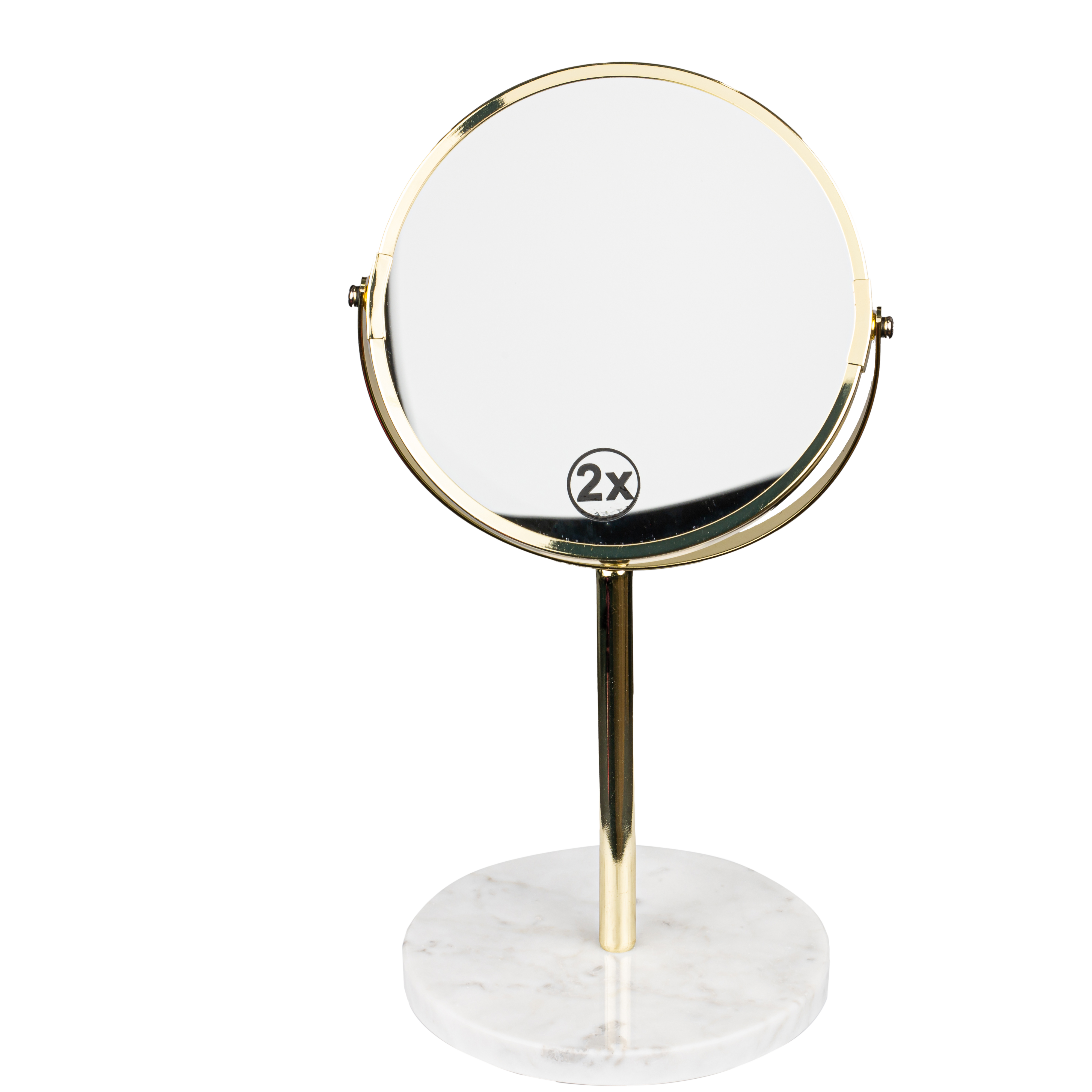 Miroir de maquillage en marbre véritable blanc